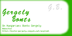 gergely bonts business card